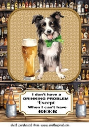 Pup with beer large topper 6