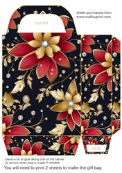 Glitter floral gift bag 17