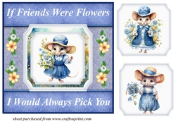 If friends were flowers mouse card front