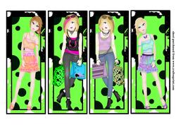 4 Green Teenage Girl Bookmarks or Dl Toppers