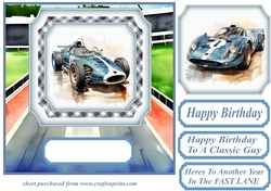 Racing car card front 1