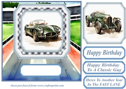 Racing car card front 2
