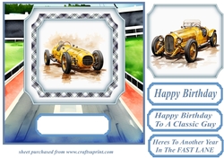 Racing car card front 3