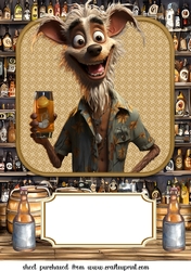 Large funny dog with beer topper