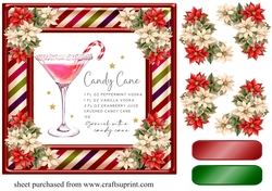 Candy cane Christmas cocktail card front