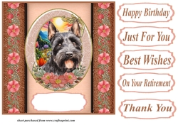 Scottish terrier oval frame card front 1