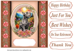 Scottish terrier oval frame card front 2
