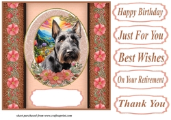 Scottish terrier oval frame card front 4