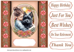 Scottish terrier oval frame card front 6