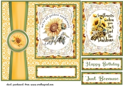 Sunflower sentiment panel card front