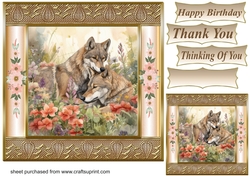 Floral wolf couple card front 1