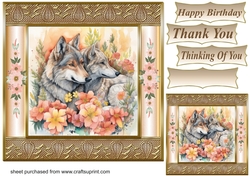 Floral wolf couple card front 5