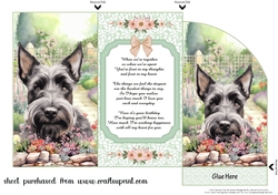 Scottish terrier in garden money/voucher wallet (with verse)2