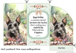 Scottish terrier in garden money/voucher wallet (with verse)3
