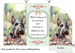 Scottish terrier in garden money/voucher wallet (with verse)4