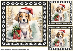 3 Framed Christmas pup card front/toppers 1