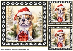 3 Framed Christmas pup card front/toppers 5