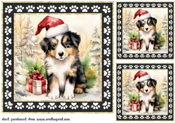 3 Framed Christmas pup card front/toppers 7