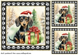 3 Framed Christmas pup card front/toppers 9