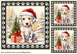 3 Framed Christmas pup card front/toppers 10