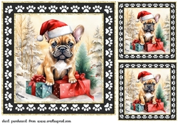 3 Framed Christmas pup card front/toppers 11