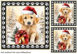 3 Framed Christmas pup card front/toppers 13