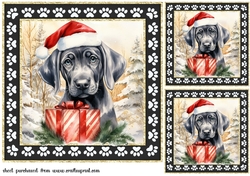 3 Framed Christmas pup card front/toppers 14