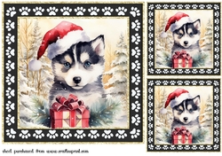 3 Framed Christmas pup card front/toppers 16