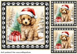 3 Framed Christmas pup card front/toppers 18