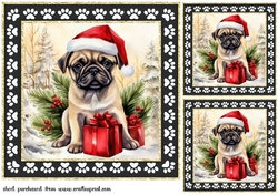 3 Framed Christmas pup card front/toppers 19