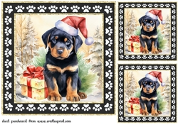 3 Framed Christmas pup card front/toppers 20