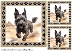 3 Desert Scottish terrier card fronts/toppers 1