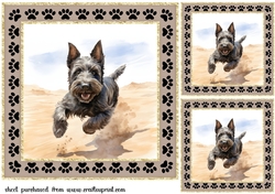 3 Desert Scottish terrier card fronts/toppers 2