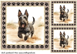 3 Desert Scottish terrier card fronts/toppers 3