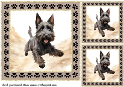 3 Desert Scottish terrier card fronts/toppers 6