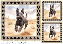 3 Desert Scottish terrier card fronts/toppers 8