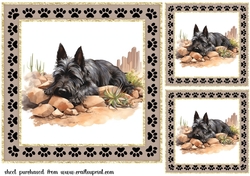 3 Desert Scottish terrier card fronts/toppers 9