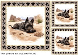 3 Desert Scottish terrier card fronts/toppers 11