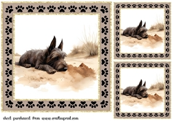 3 Desert Scottish terrier card fronts/toppers 12