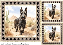 3 Desert Scottish terrier card fronts/toppers 14
