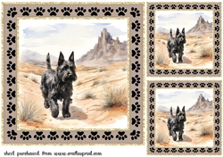 3 Desert Scottish terrier card fronts/toppers 15
