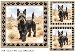 3 Desert Scottish terrier card fronts/toppers 16