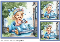 3 Kids n cars card fronts/toppers 2
