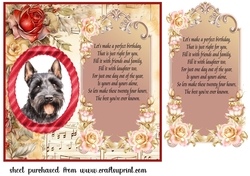 Scottish terrier red rose and music card front 5