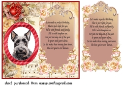Scottish terrier red rose and music card front 7