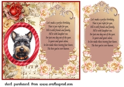 Scottish terrier red rose and music card front 4