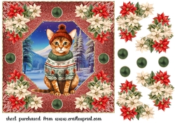 Christmas cat card front 3