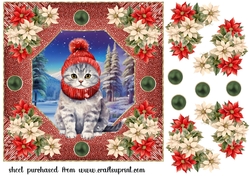 Christmas cat card front 4