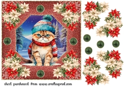 Christmas cat card front 5