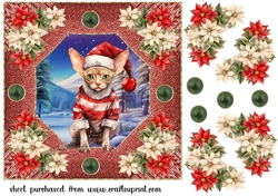 Christmas cat card front 6